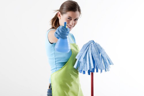 Professional bathroom deep cleaning during a move-out clean in Harrow