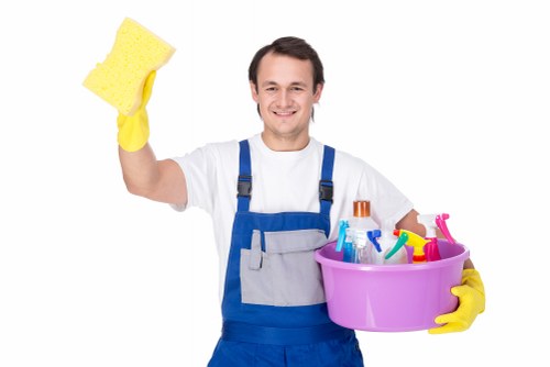 Professional cleaning of a communal corridor in Harrow