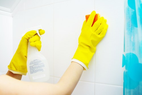 Professional facade cleaning work on a Harrow home or flat block